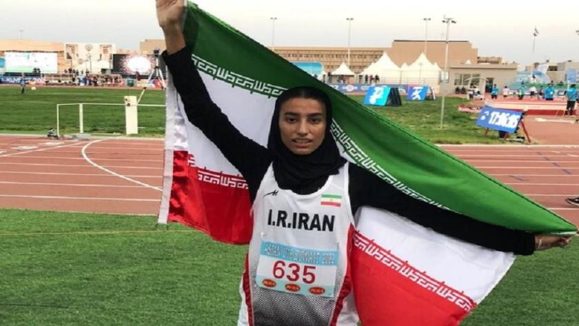 Iranian woman hurdler wins gold medal in Asian games