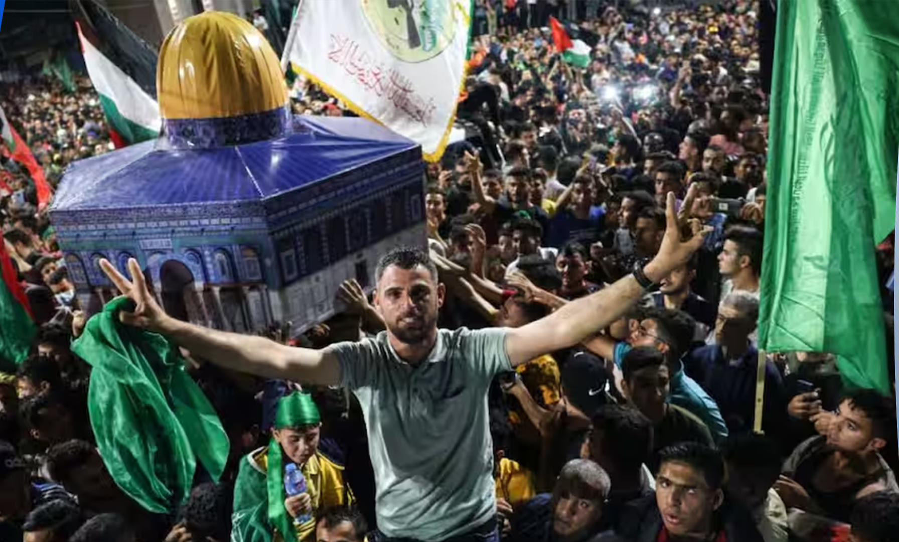 Iranians celebrate two coinciding Gaza victories