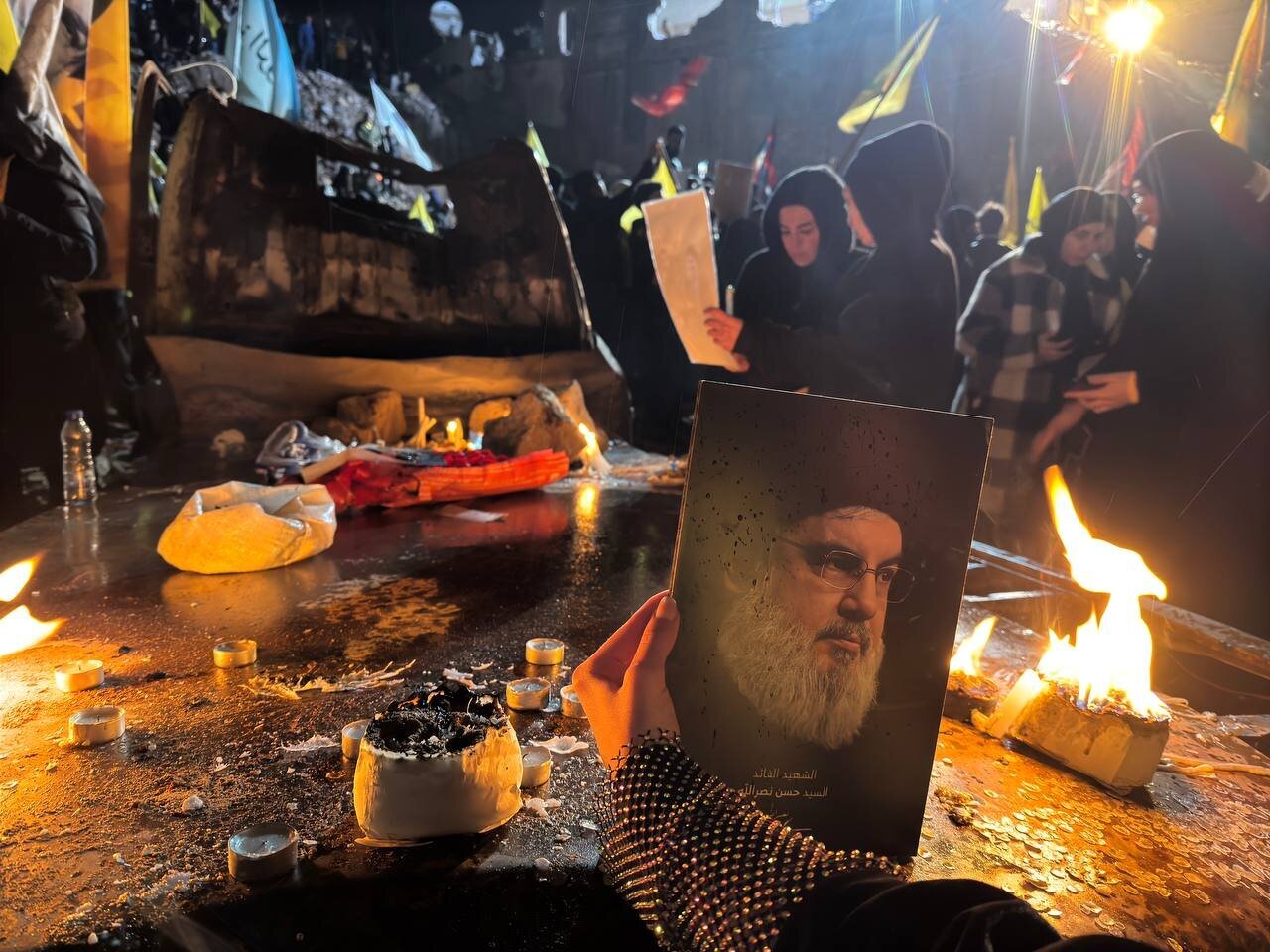 Mourners attend Sayyed Hassan Nasrallah martyrdom site