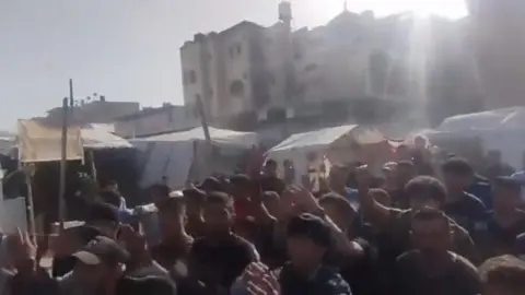 Supplied Anti-Hamas protest in Khan Younis, southern Gaza