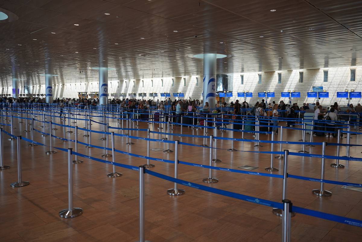 A general view of the airport as passengers wait for flights at the Ben Gurion Airport in Tel Aviv during a nationwide strike on September 02, 2024 in Tel Aviv, Israel. [Ameer Abed Rabbo - Anadolu Agency]
