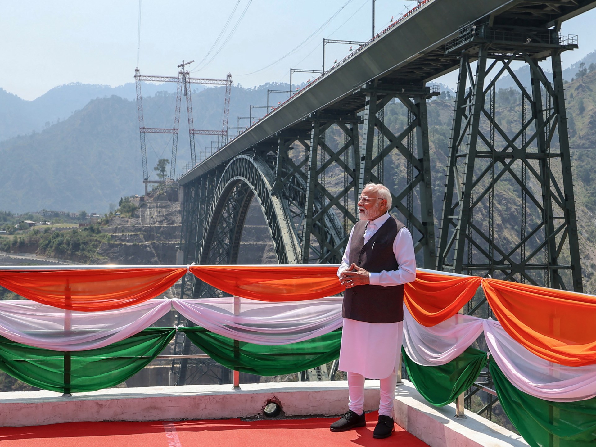 Modi inaugurates strategic railway project in Indian-administered Kashmir | Narendra Modi News