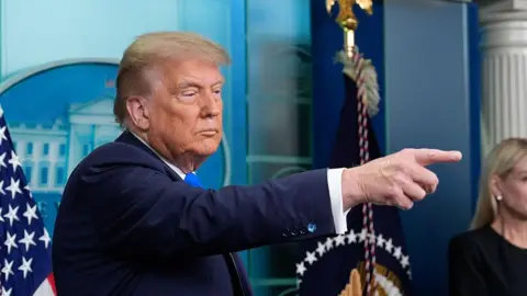 Getty Images Image of Trump at the White House news conference