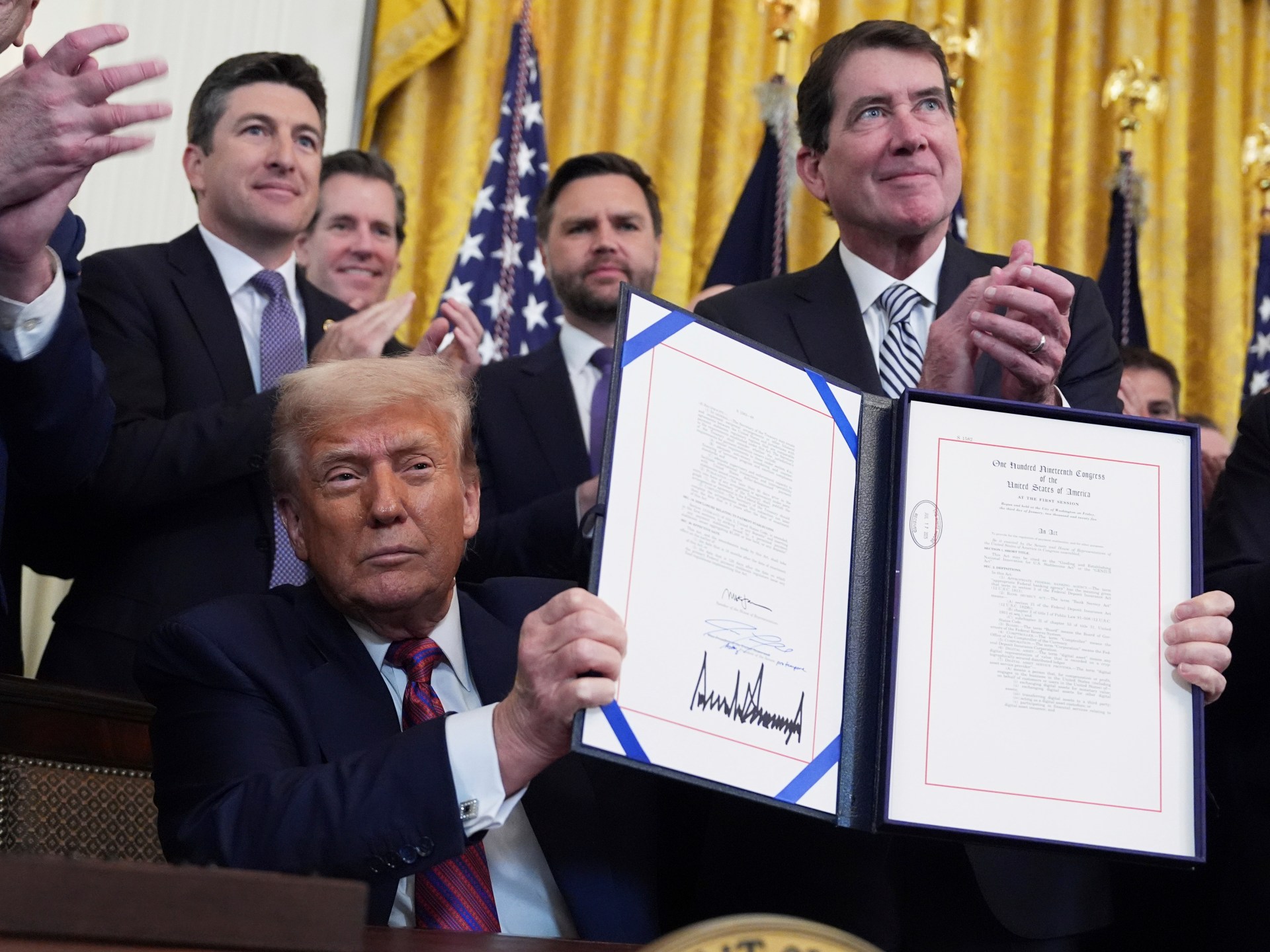 Trump says newly signed crypto law will establish ‘American dominance’ | Donald Trump News