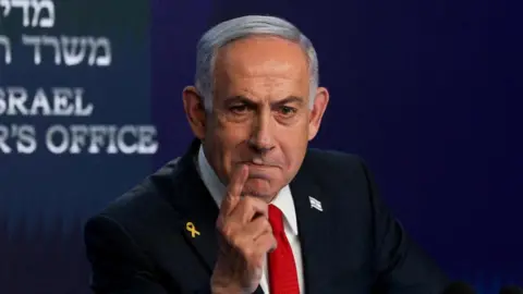 Reuters Israeli Prime Minister Benjamin Netanyahu speaks during a briefing. Photo: May 2025