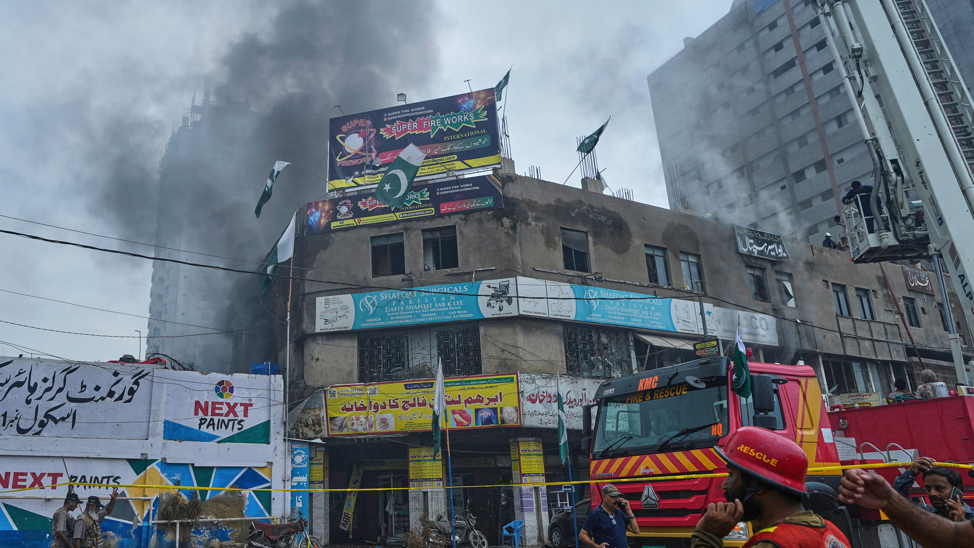 Explosion at Karachi fireworks warehouse injures at least 33 people
