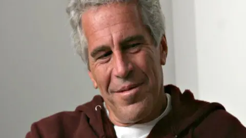 Getty Images Epstein is wearing a brown hooded top with a white T shirt underneath, while his eyes are directed off to the right and there is a smile on his face.