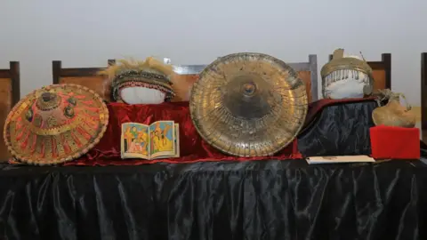 Ethiopia's Ministry of Tourism A display of historical crowns and paintings