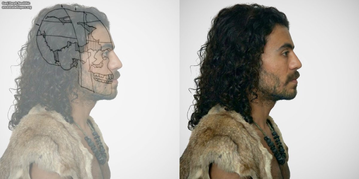 Facial reconstruction portrays man lived c. 10,000 years ago in western Iran
