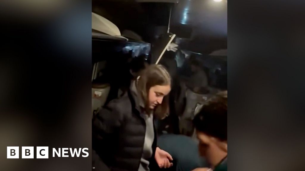 Footage inside Spanish train as passengers evacuate from crash