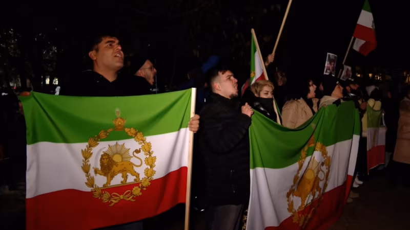 Iranians Protest Regime Outside Embassy In Yerevan