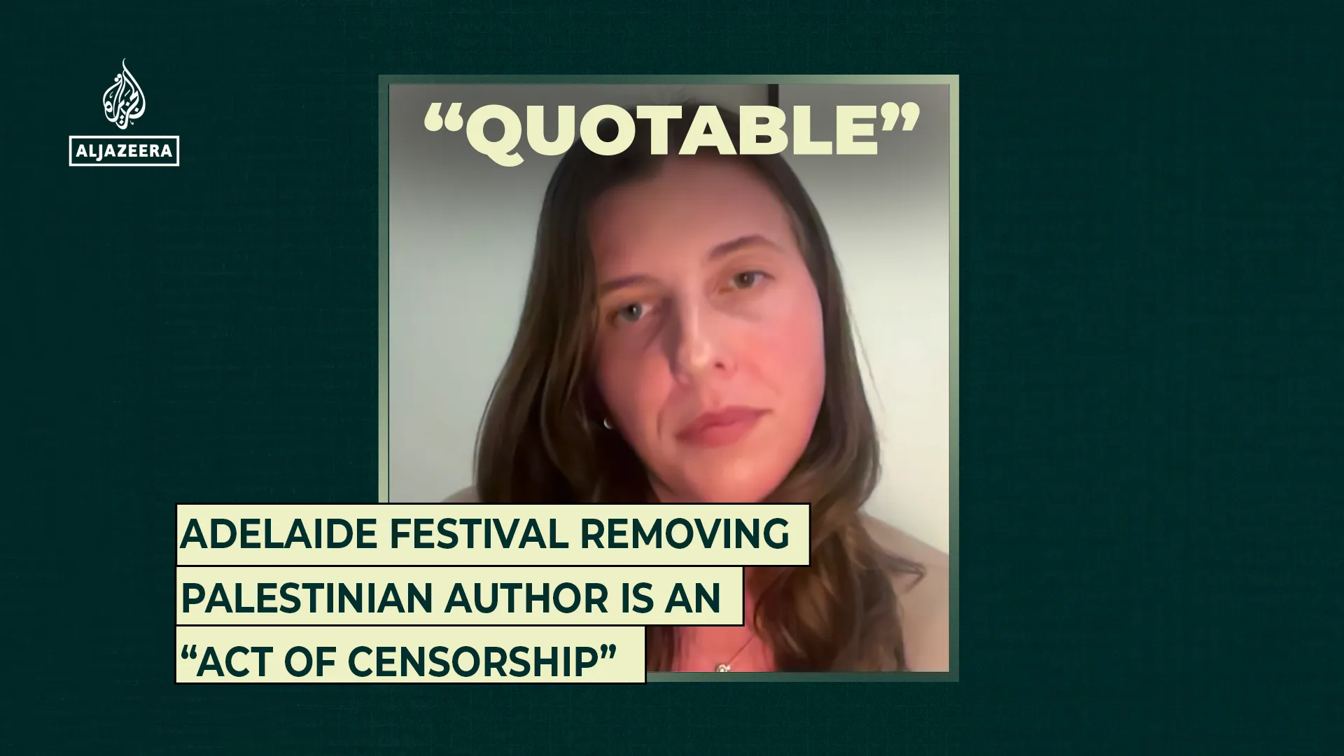 Adelaide Festival removing Palestinian author is an “act of censorship”