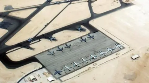 TSGT Scott Reed, USAF Aerial view of the Tanker Ramp at Al Udeid Air Basev