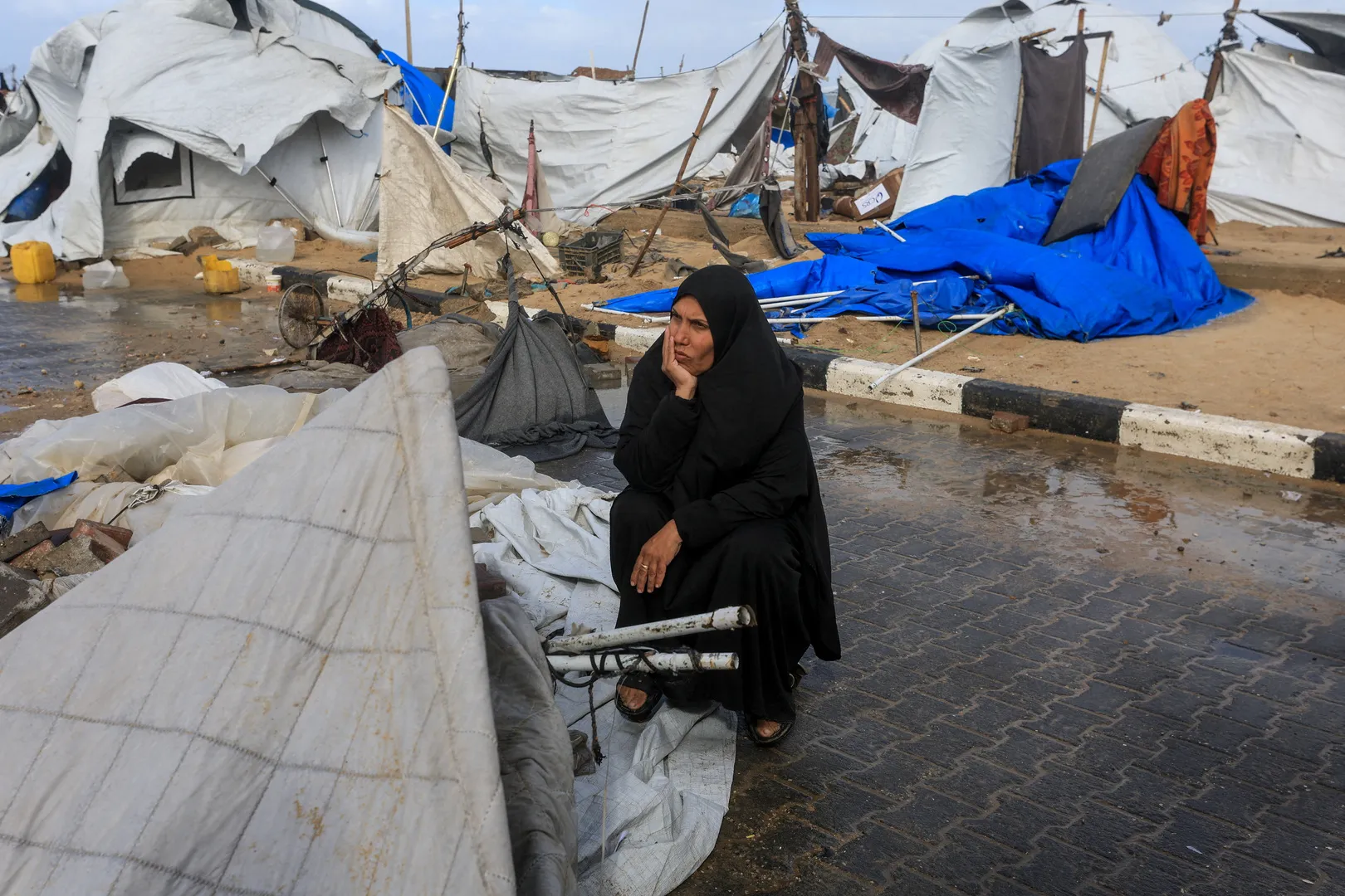 Displaced Palestinians weather deadly winds, extreme cold in tents | Weather