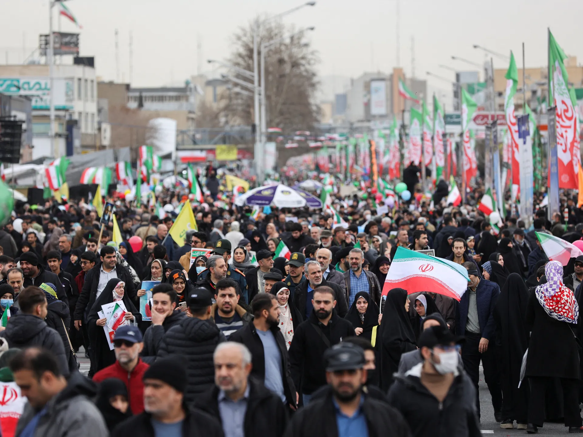 Iran’s leaders rail against US, ‘sedition’ in 1979 revolution celebrations | Protests News