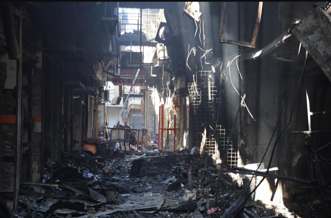 VIDEO: Leader representative visit to burned Bazaar in Rasht