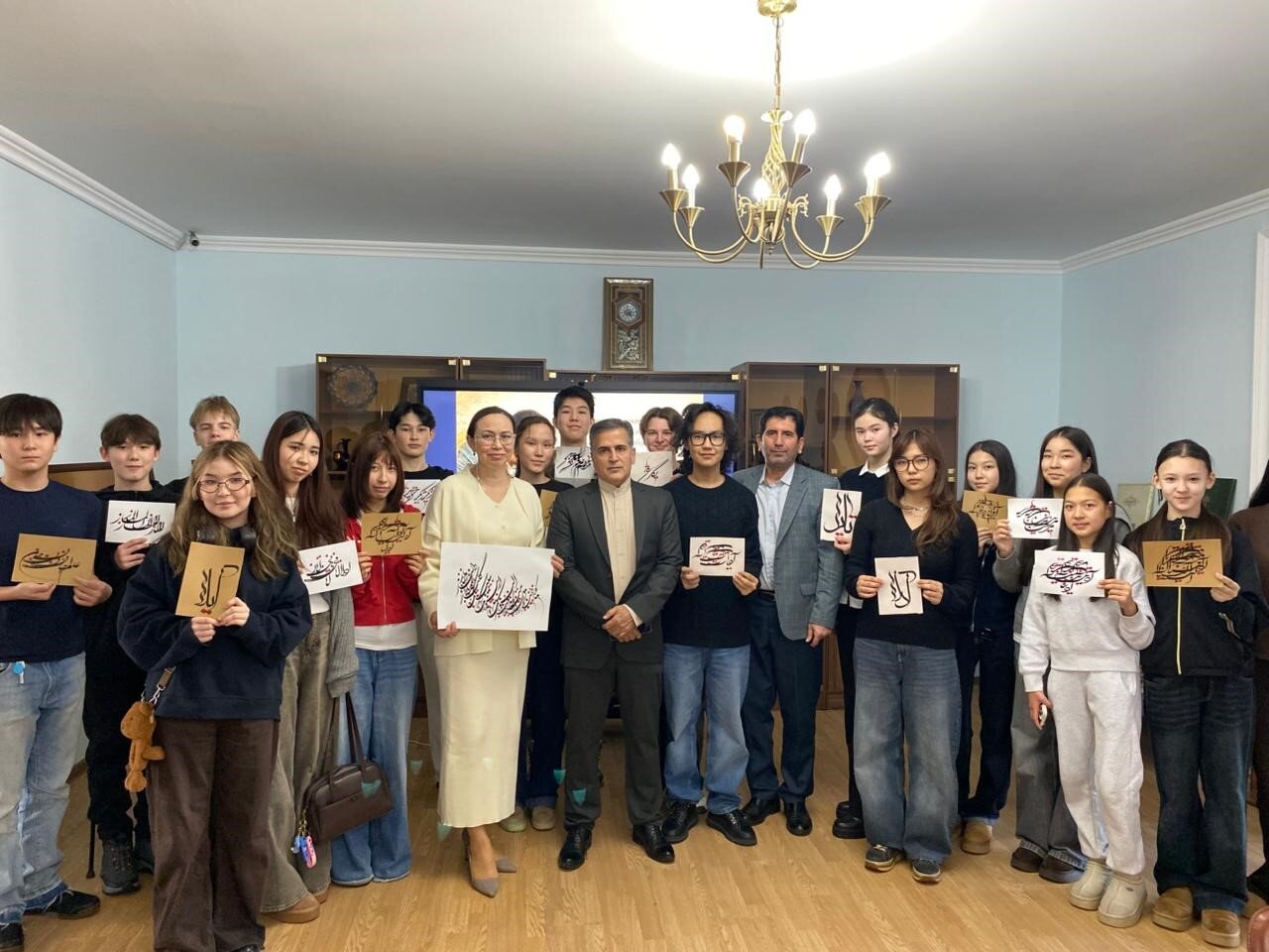 Persian calligraphy exhibition, master class held at Eurasian National University in Kazakhstan