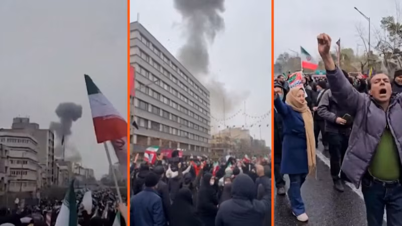 Explosion Seen Near Pro-Regime Rally In Tehran