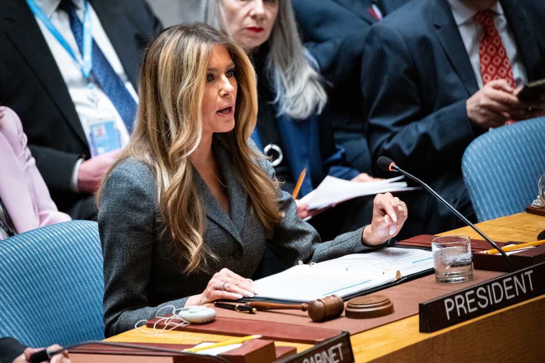 Melania Trump presides at UN Security Council meeting : NPR