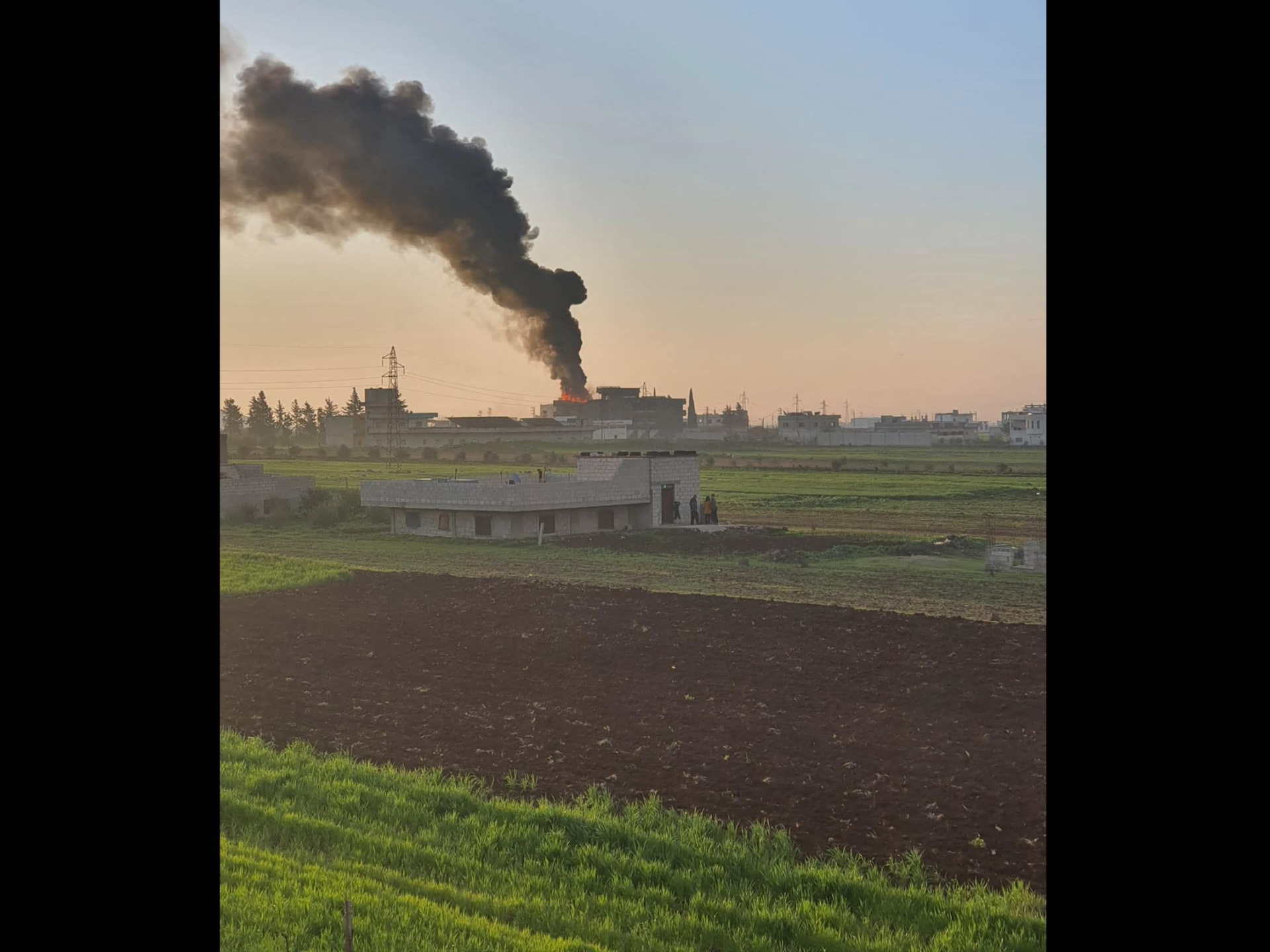 Explosion and fire in Syria due to falling drone debris | Drone Strikes