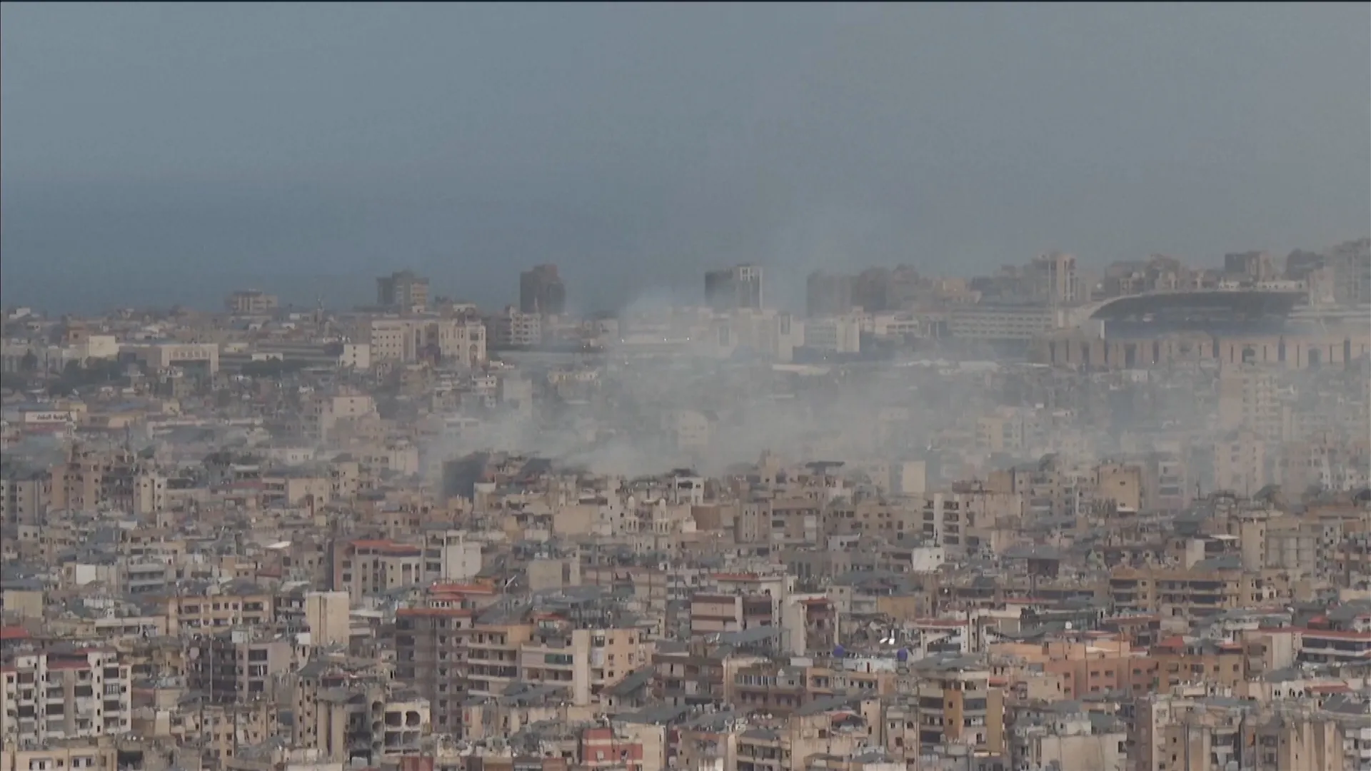 Smoke rises over Beirut’s southern suburbs