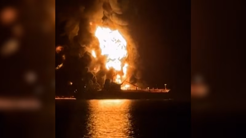 Oil Tankers Ablaze In Gulf After Iranian Drone Boat Attack
