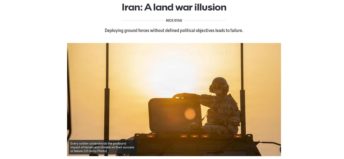 Thinking About Land Combat in Iran