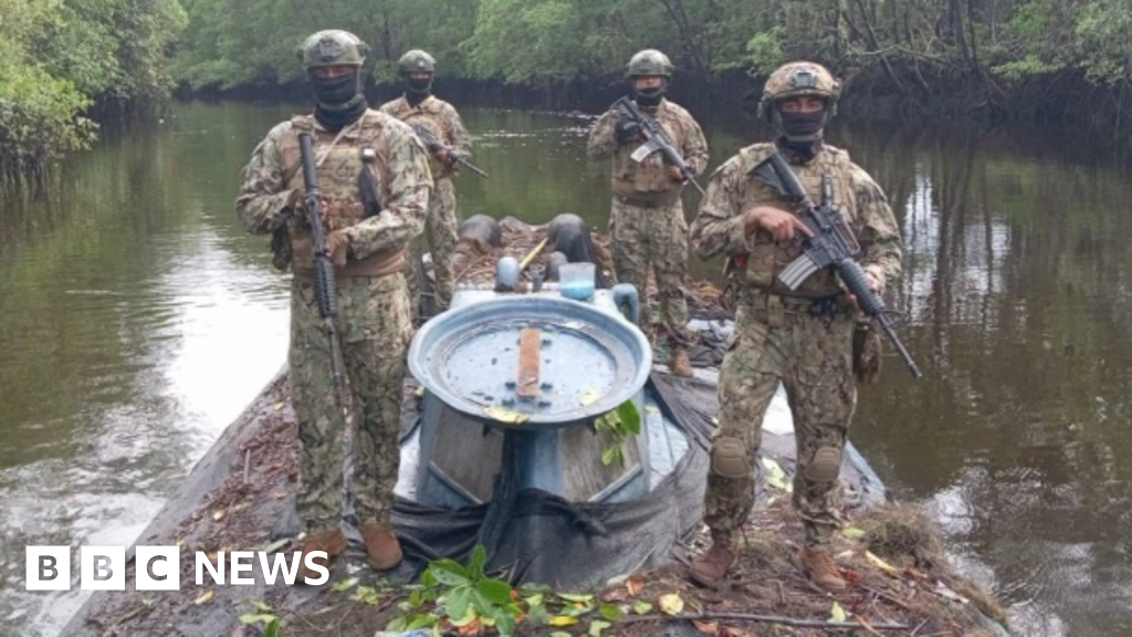 Ecuadorean troops find 35m-long 'narco-sub' hidden in nature reserve