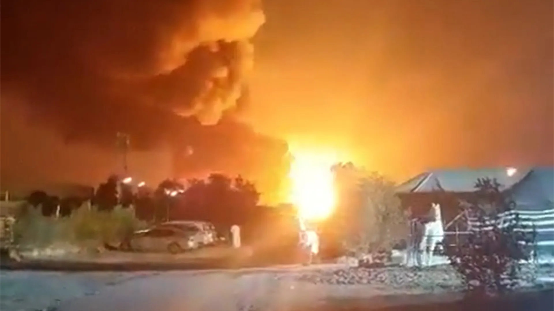 Video shows projectile exploding near Ali al-Salem Air Base in Kuwait | Israel-Iran conflict