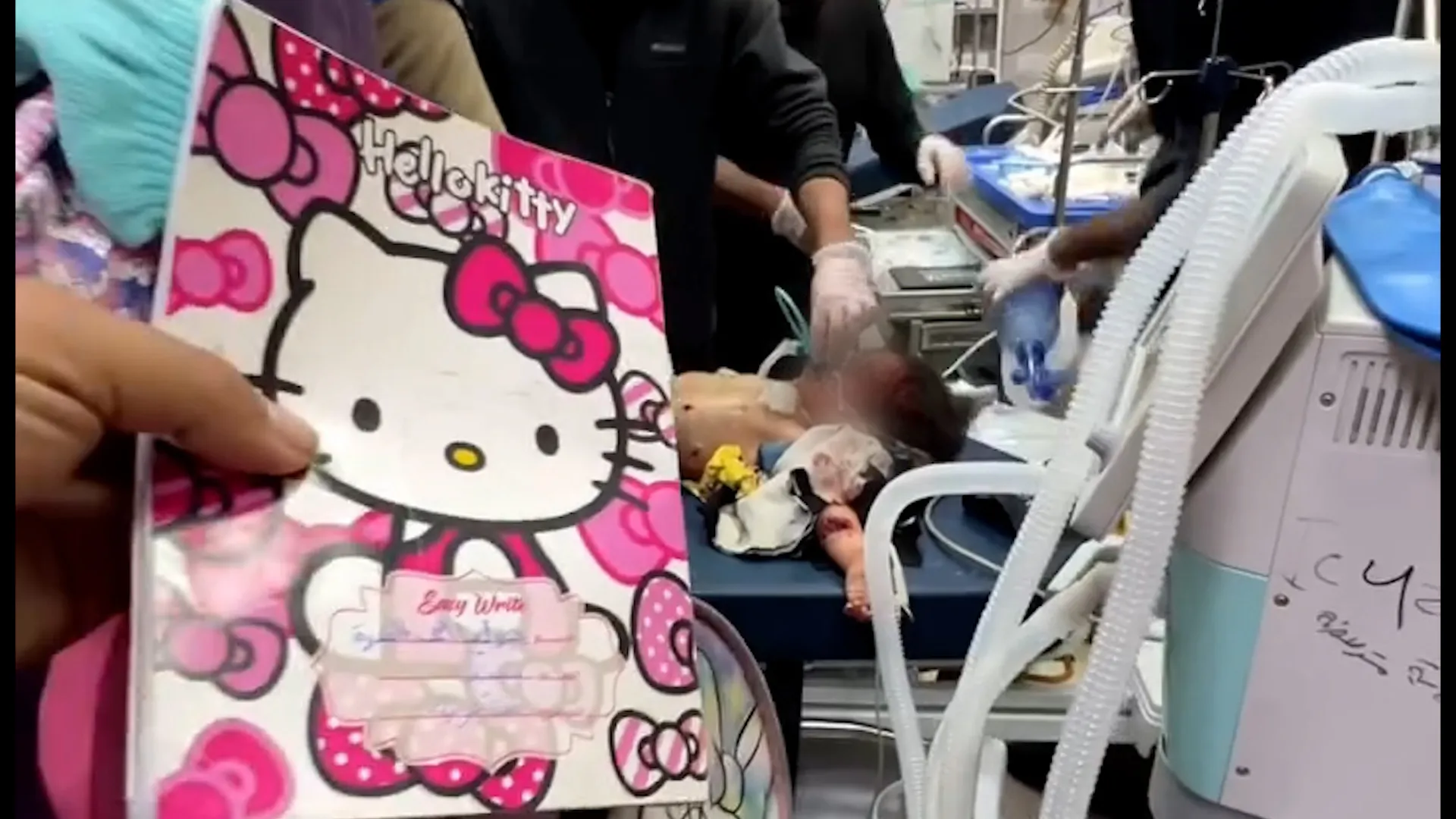 Doctors try to save girl as father was killed in Gaza Israeli attack | Israel-Palestine conflict