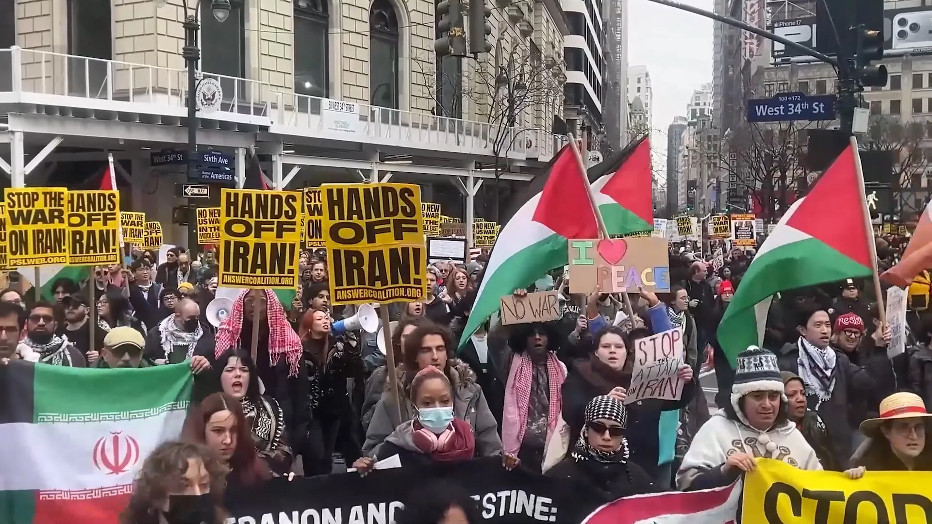 Hundreds march in New York condemning US-Israeli attacks on Iran | US-Israel war on Iran