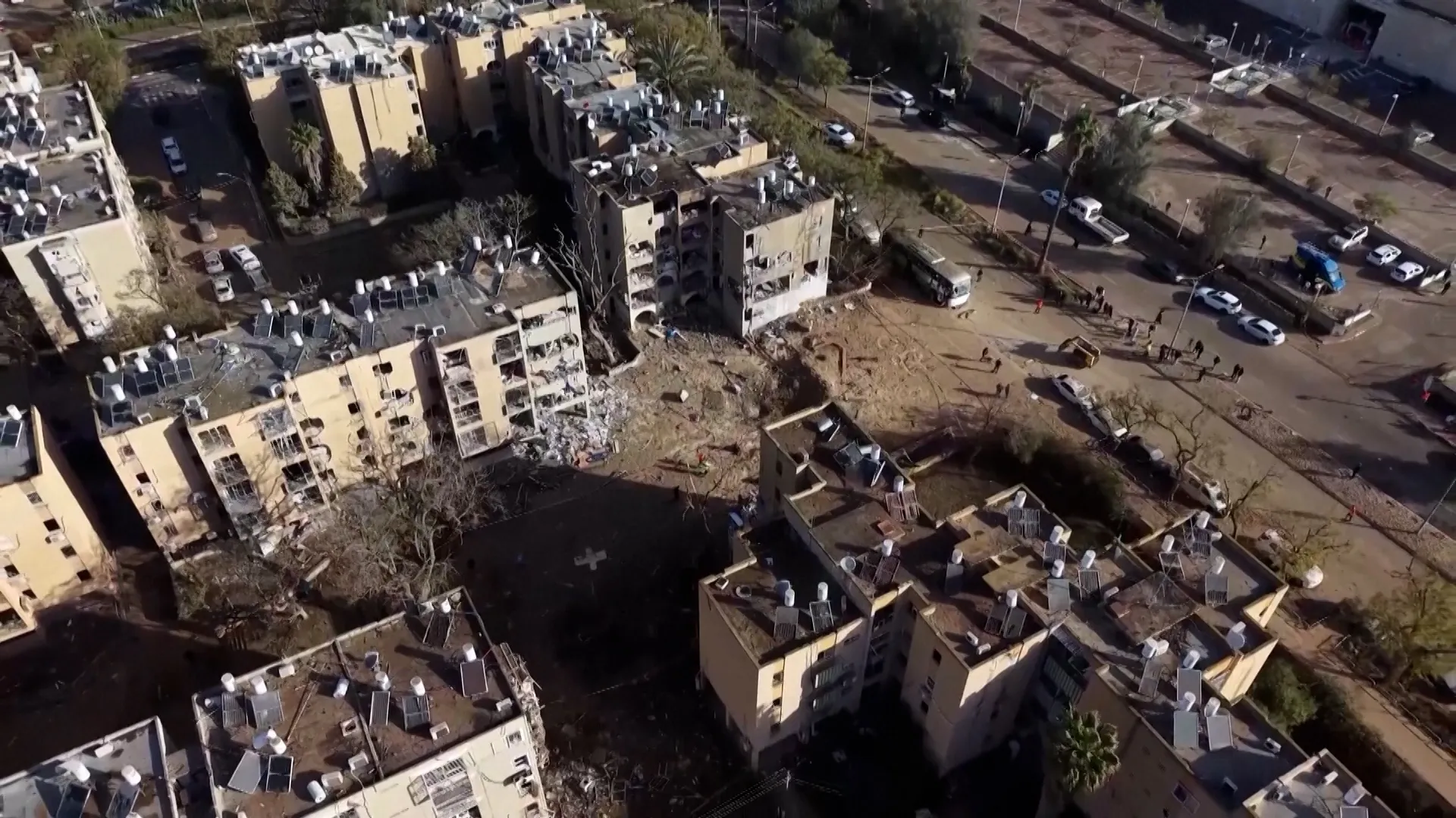 Drone footage shows damage in Arad after overnight Iranian missile attack | Newsfeed