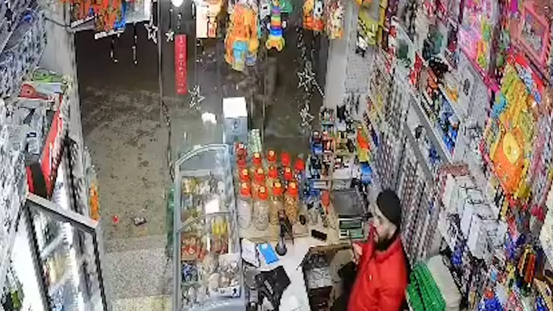 Moment Israeli soldier throws stun grenade at shop near Ramallah | Newsfeed