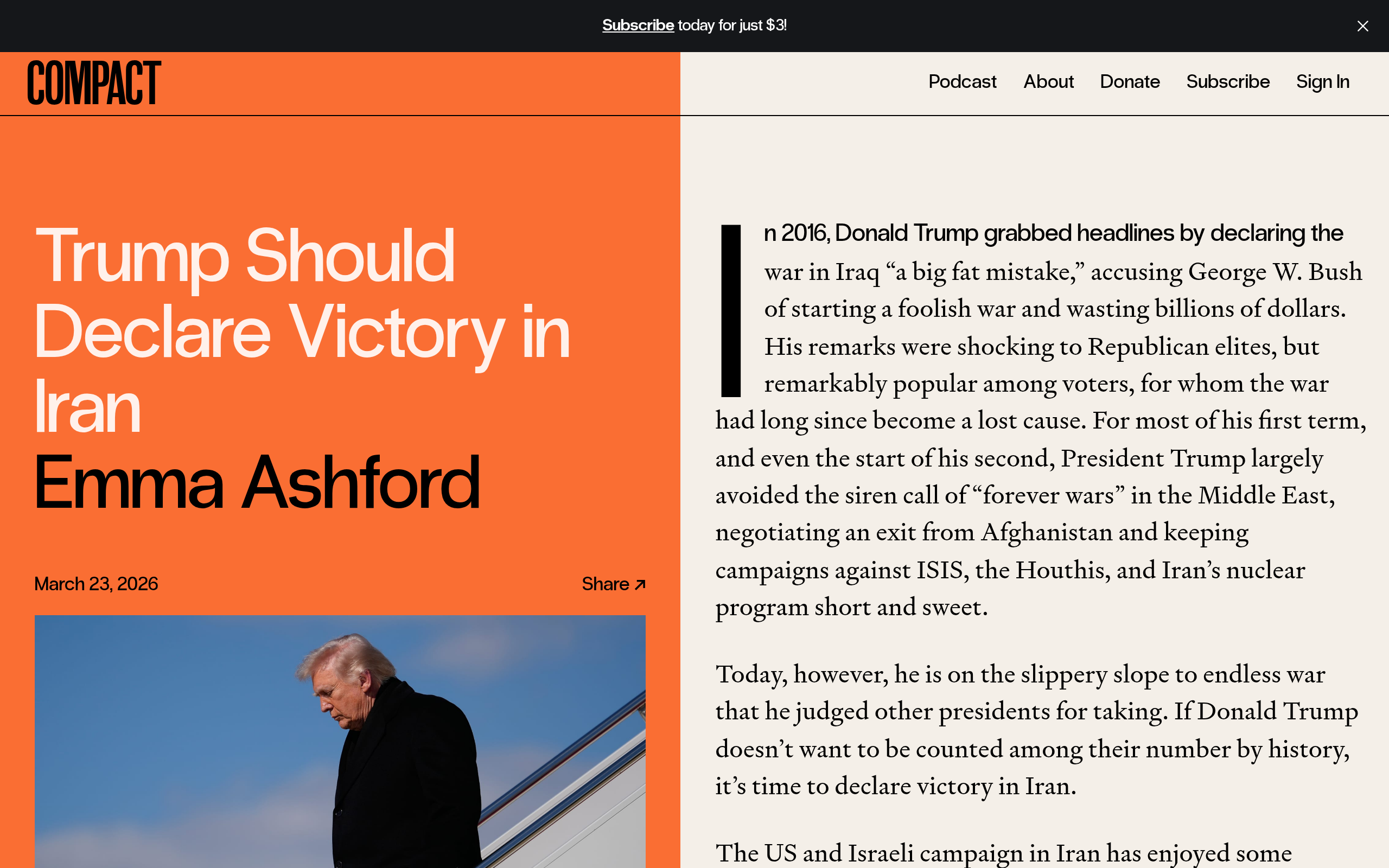 Trump Should Declare Victory in Iran