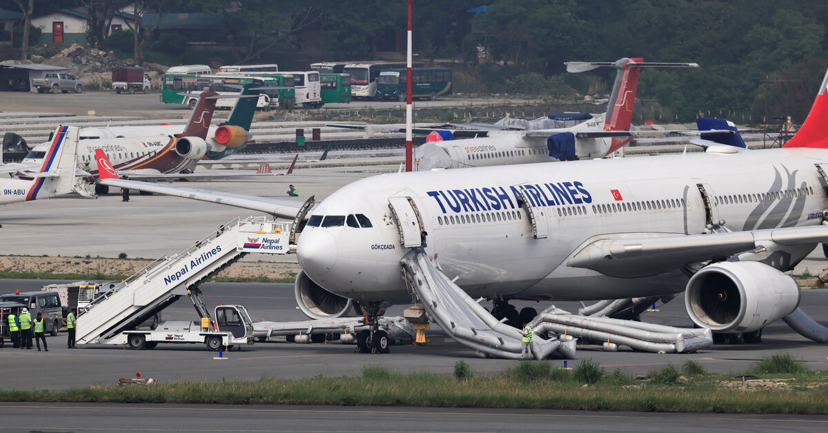 Turkish Airlines plane evacuated due to tyre fire after landing in Kathmandu