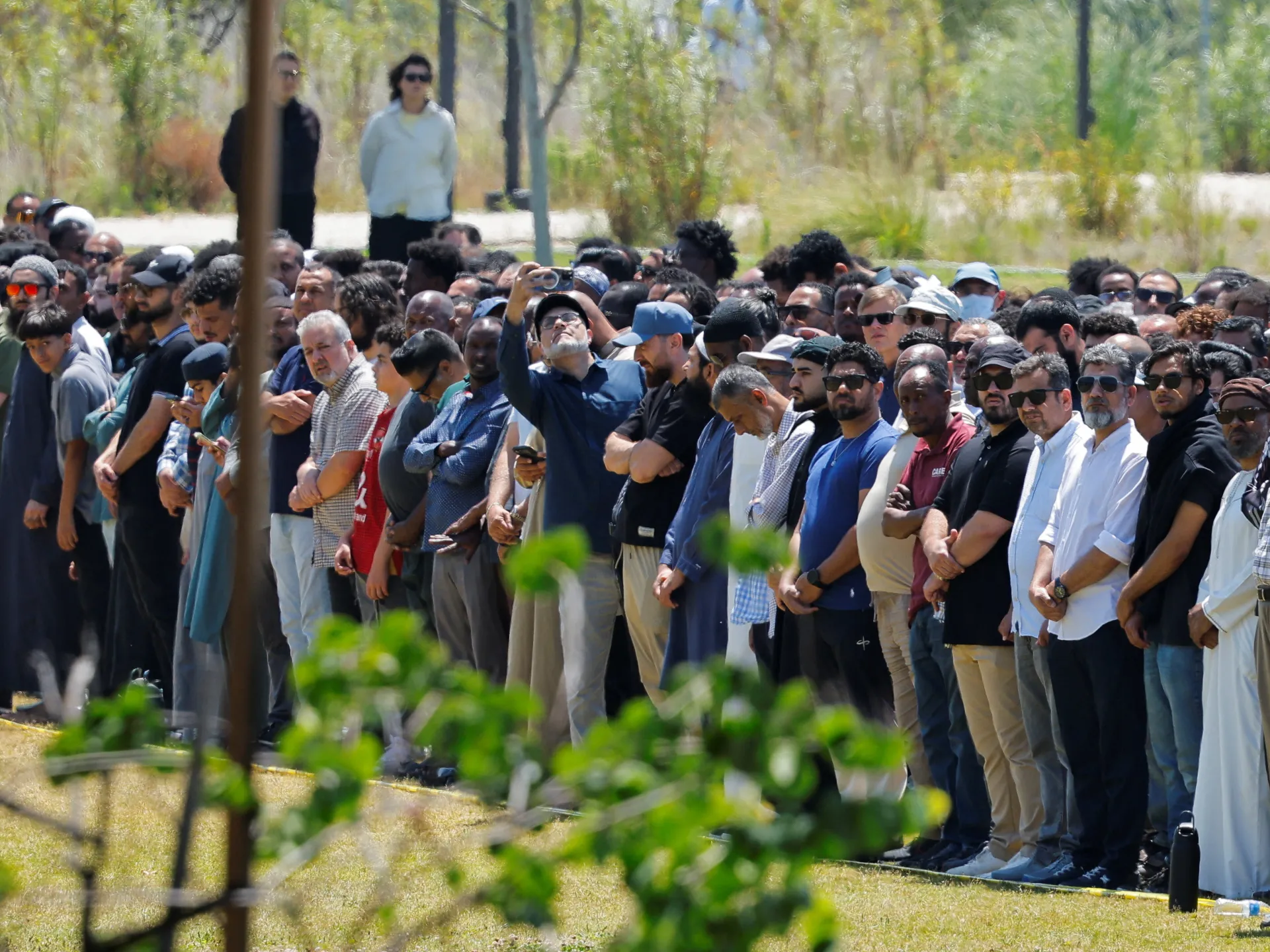Over 2,000 gather in San Diego to mourn three men killed in mosque attack | Gun Violence News