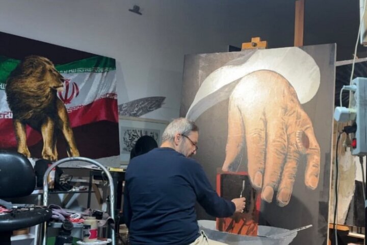 Tehran Times – Iranian painter Ali Mirfattah unveils new painting honoring Martyr Leader on 40th-day anniversary