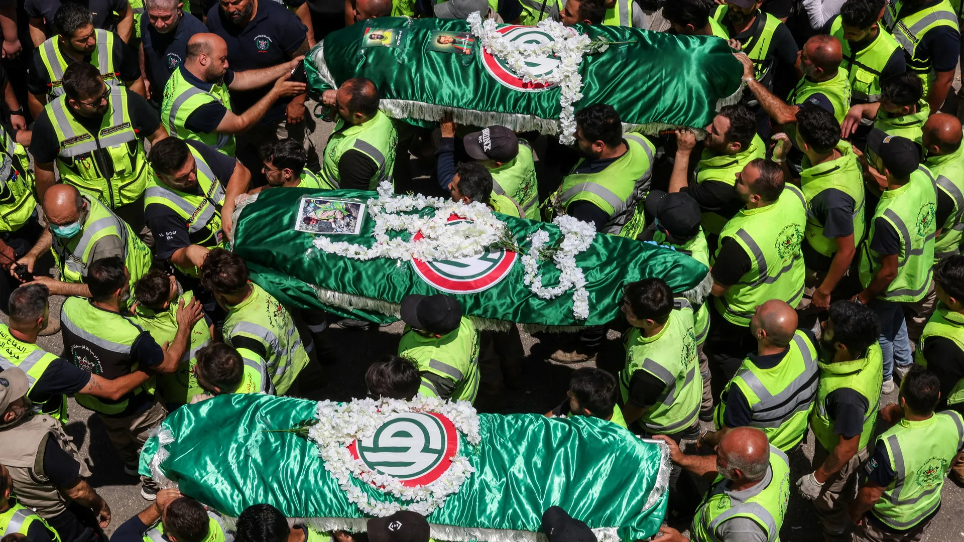 Funerals for medics killed in Israeli air strikes in southern Lebanon | Israel attacks Lebanon