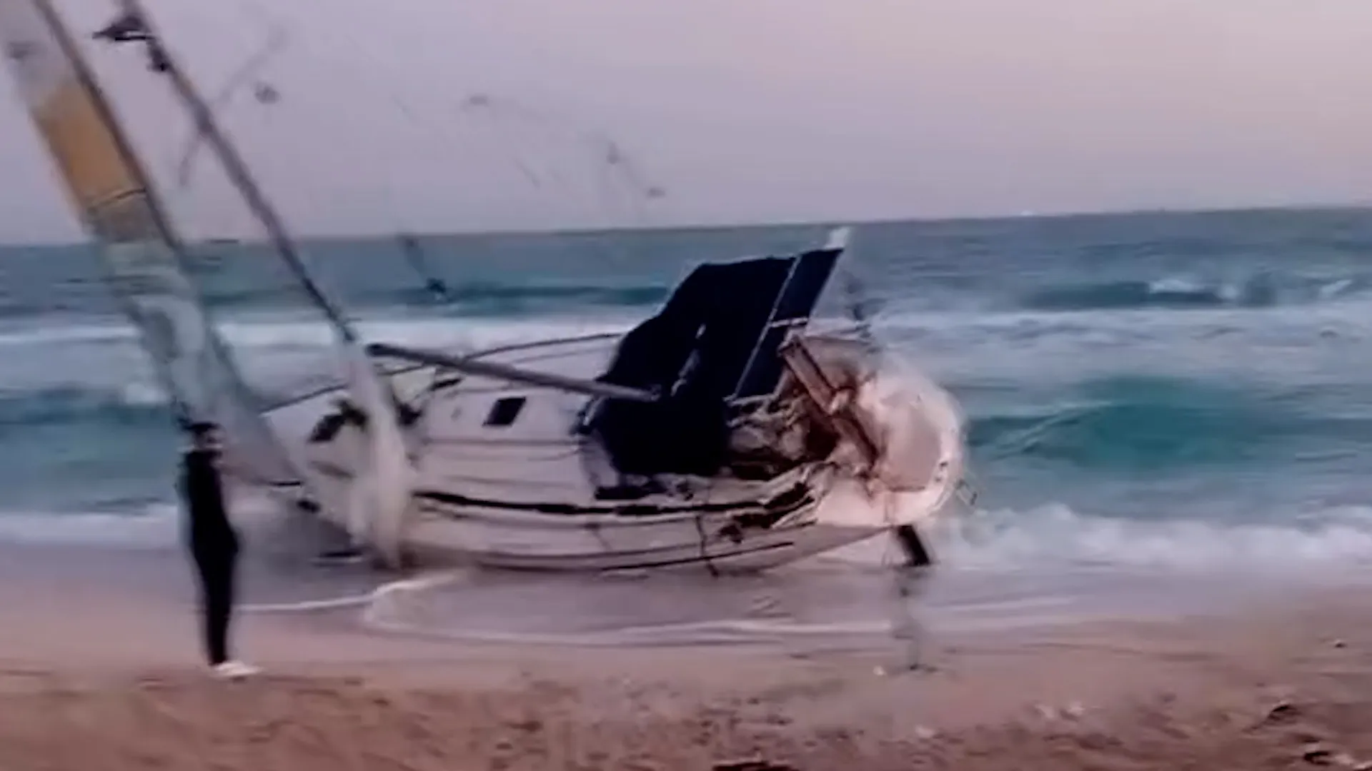 Abandoned flotilla boat washes ashore in Egypt with Gaza aid | News