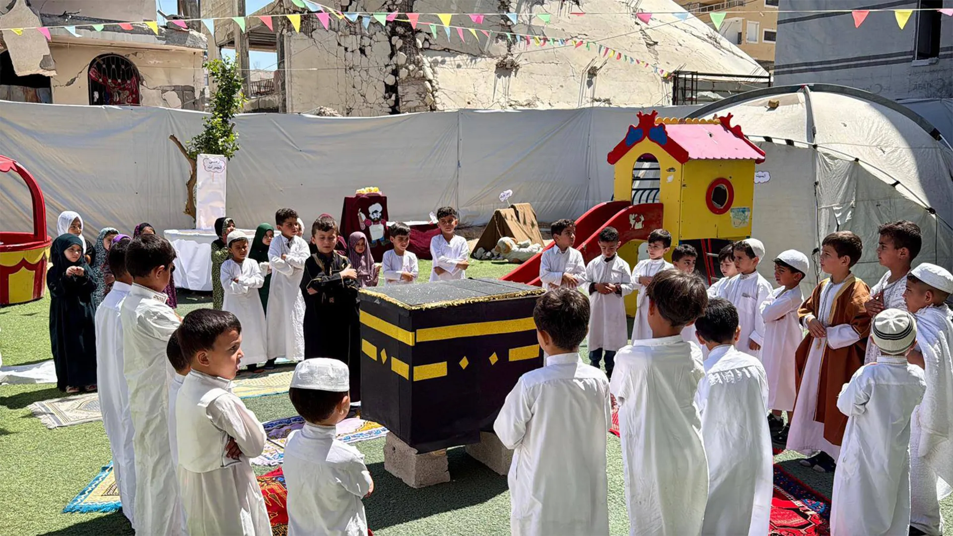 Children perform ‘mini Hajj’ in Gaza as Israel blocks pilgrims | Gaza