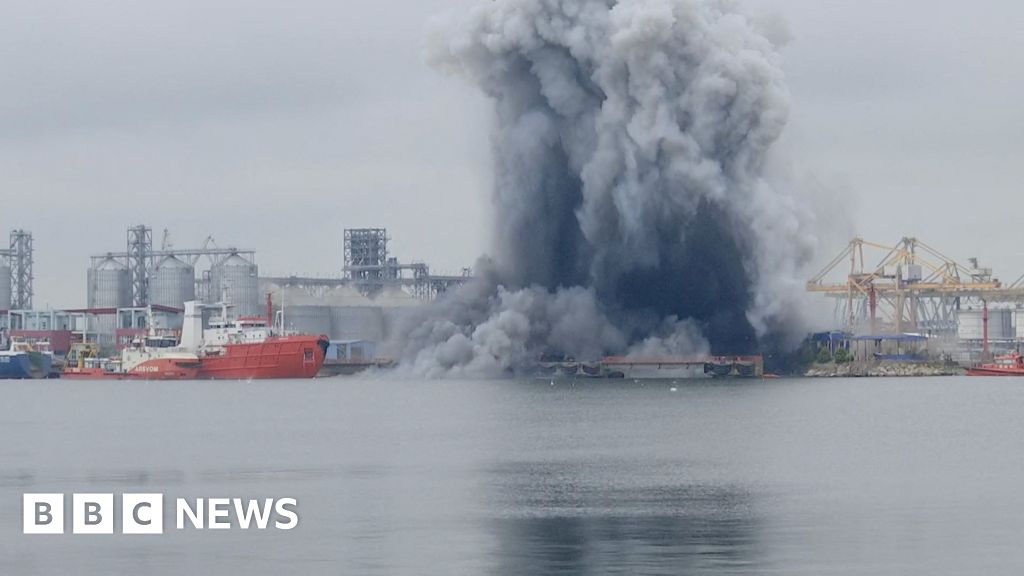 Ukraine strikes ‘illegal’ cargo ships in Sea of Azov as Putin prepares for key speech