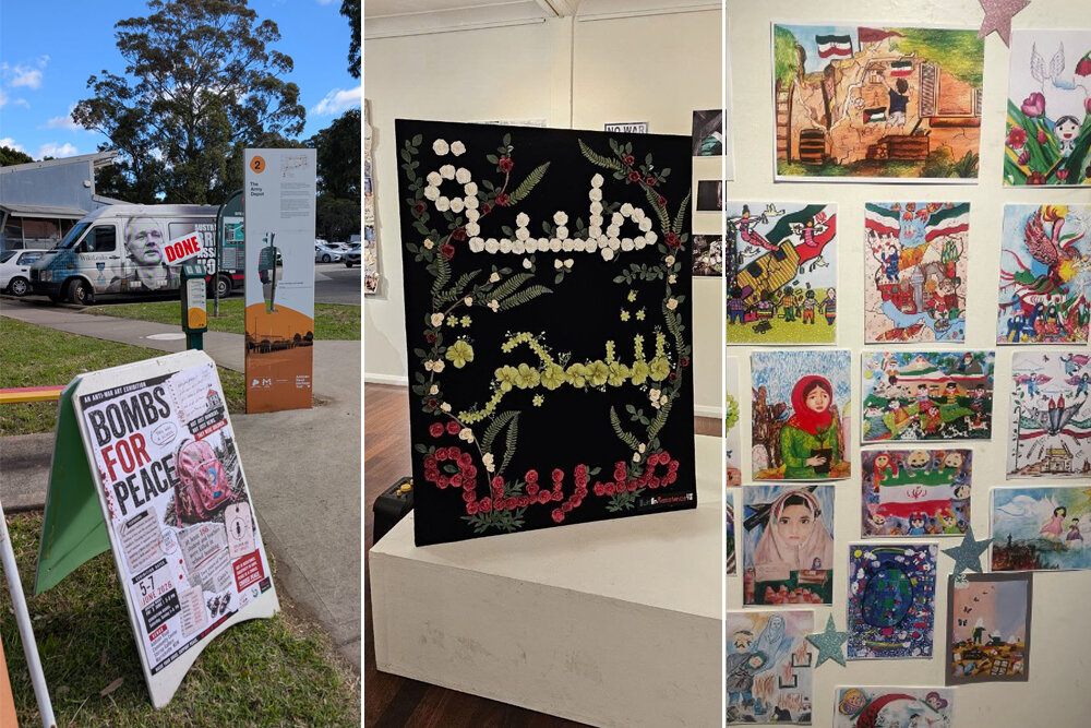 “Bombs for Peace” exhibition in Sydney pays tribute to martyred children of Minab, Gaza