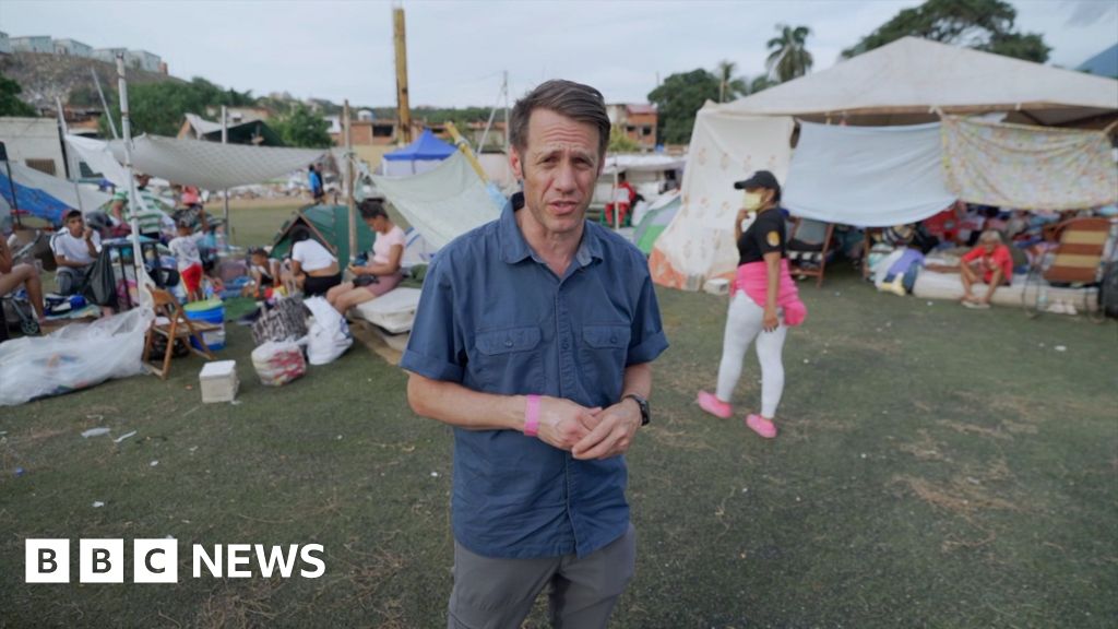 Earthquake survivors shelter in baseball stadium