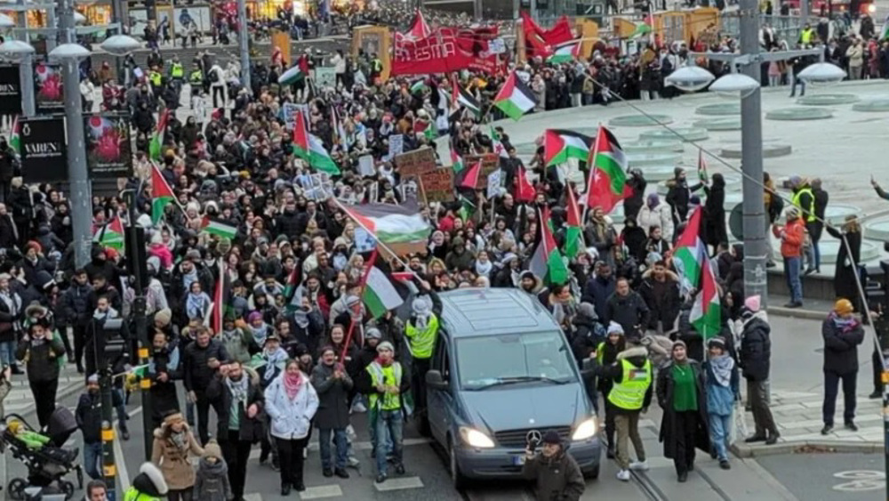 Hundreds in Sweden protest against Israeli strikes, violations of ceasefire agreement in Gaza