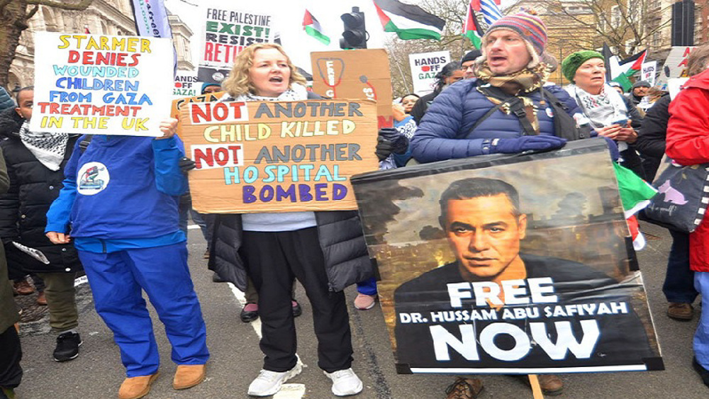Protesters demand release of Palestinian healthcare workers